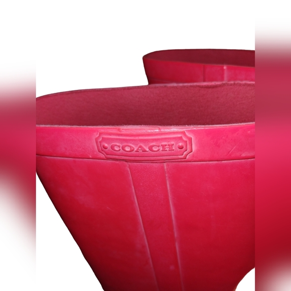 Women’s Tall Coral Coach Lori Rain Boots size 8 - Picture 9 of 11